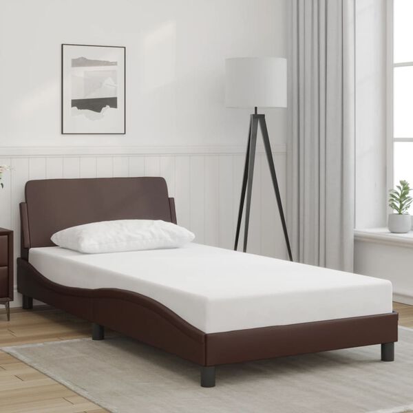 vidaXL Cadre de lit Dover marron 100x200 cm similicuir