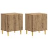 vidaXL Table de chevet 2 pi&egrave;ces Ch&ecirc;ne artisanal 43 x 34,5 x 50 cm