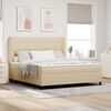 vidaXL Lit &agrave; ressorts avec matelas Cr&egrave;me 180 x 200 cm tissu