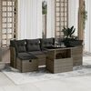 vidaXL Salon de jardin avec coussins 7 pcs gris r&eacute;sine tress&eacute;e
