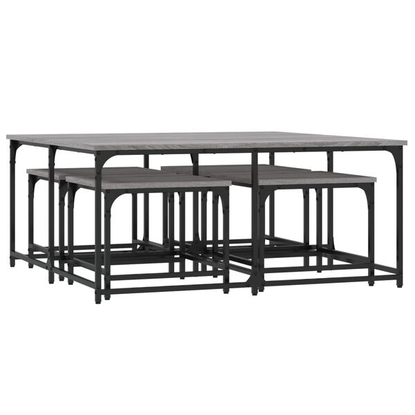 vidaXL Tables basses gigognes 5 pcs sonoma gris bois d'ing&eacute;nierie