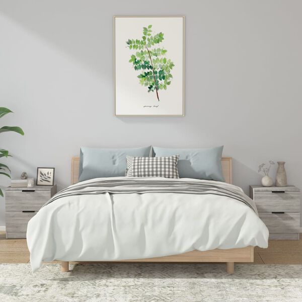 vidaXL Tables de chevet 2 pcs Sonoma gris Bois d'ingénierie