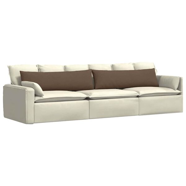 vidaXL Coussins de canap&eacute; 2 pcs Marron 145 x 40 cm tissu