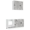vidaXL Unit&eacute; de cuisine PORTO 5 pcs Gris b&eacute;ton Bois d'ing&eacute;nierie
