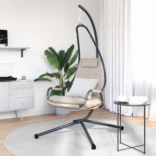 vidaXL Chaise suspendue Taupe 94 x 107 x 196.5 cm Acier