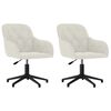 vidaXL Chaises pivotantes &agrave; manger lot de 2 Cr&egrave;me Velours