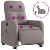 vidaXL Fauteuil de massage inclinable &eacute;lectrique Taupe Tissu