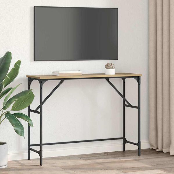 vidaXL Table console Ch&ecirc;ne artisanal 100 x 32 x 75 cm