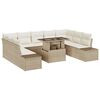 vidaXL Ensemble de canap&eacute; de jardin 10 pc Beige polyrotin