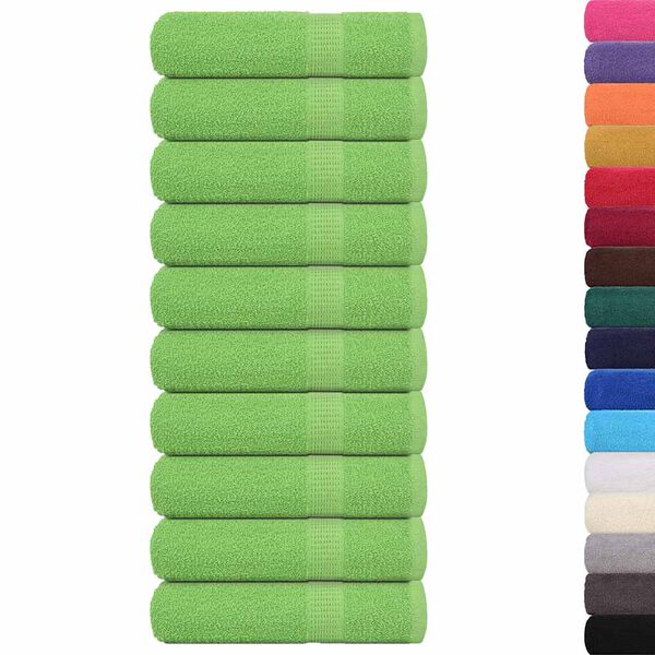 vidaXL Serviettes de bain FROGN 10 pcs vert pomme 100x150 cm 360 g/m&sup2;