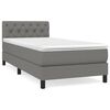 vidaXL Sommier &agrave; lattes de lit avec matelas Gris fonc&eacute; 80x200 cm Tissu
