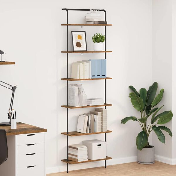 vidaXL &Eacute;tag&egrave;re Bois ancien 60 x 24 x 203 cm Bois d'ing&eacute;nierie