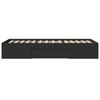 vidaXL Cadre de lit sans matelas noir 75x190 cm bois ing&eacute;nierie