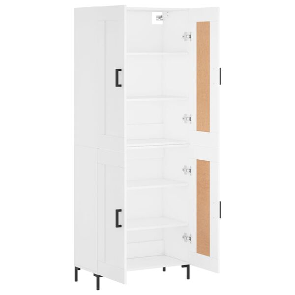 vidaXL Buffet haut Blanc 69,5x34x180 cm Bois d'ing&eacute;nierie