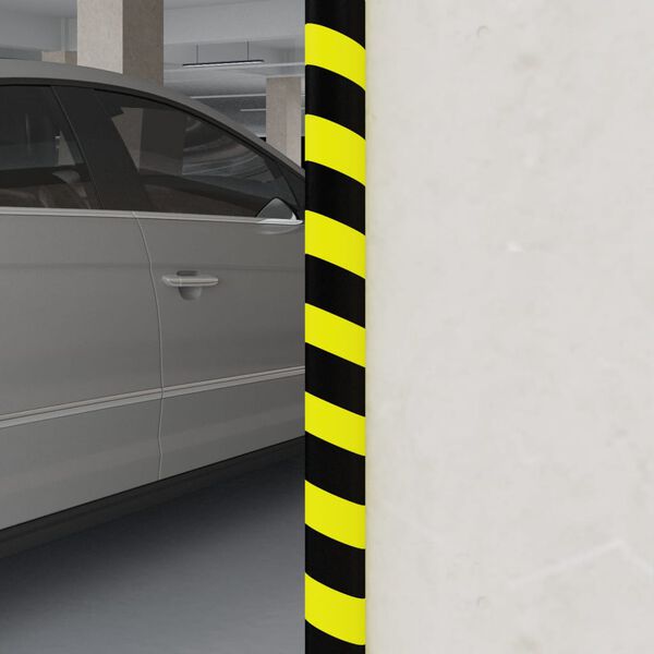 vidaXL Protecteur d'angle Jaune et noir 4x3x100 cm PU