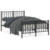 vidaXL Cadre de lit m&eacute;tal sans matelas avec pied de lit noir 120x190cm
