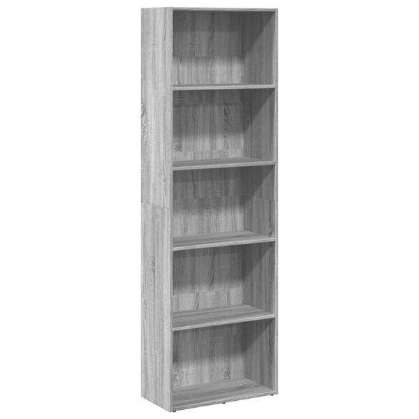 vidaXL Biblioth&egrave;que sonoma gris 60x30x189 cm bois d'ing&eacute;nierie