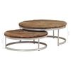 vidaXL Ensemble de table basse 2 pcs Bois de r&eacute;cup&eacute;ration et acier