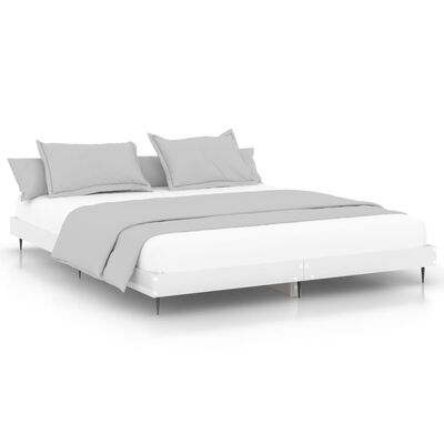 vidaXL Cadre de lit sans matelas blanc brillant 200x200 cm