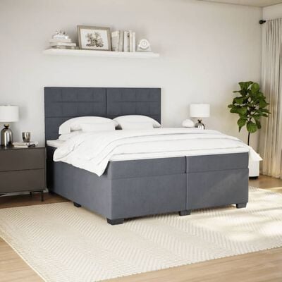 vidaXL Sommier à lattes de lit et matelas Gris foncé 200x200cm Velours