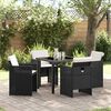 vidaXL Ensemble de salle &agrave; manger pour jardin 5 pcs Noir polyrotin