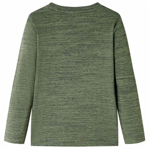 T-shirt enfants avec manches longues m&eacute;lange kaki 116