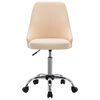 vidaXL Chaises de bureau roulantes lot de 2 Cr&egrave;me Tissu