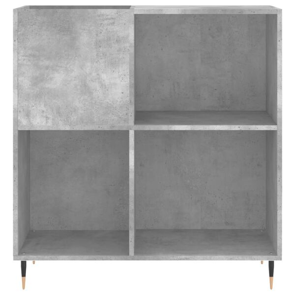 vidaXL Armoire à disques gris béton 84,5x38x89 cm bois d'ingénierie