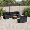 vidaXL Salon de jardin 10 pcs avec coussins noir r&eacute;sine tress&eacute;e