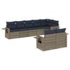 vidaXL Ensemble de canap&eacute; de jardin 8 pcs avec coussins gris r&eacute;sine tress&eacute;e
