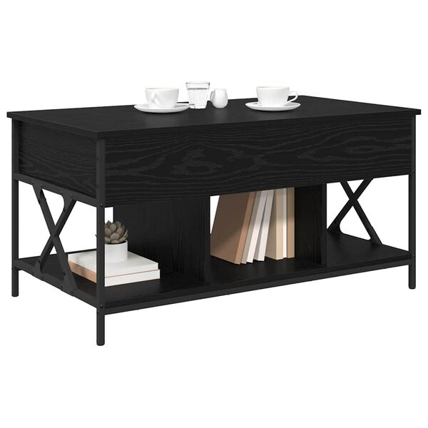 vidaXL Table basse Ch&ecirc;ne noir 100 x 55 x 48,5 cm Bois d'ing&eacute;nierie