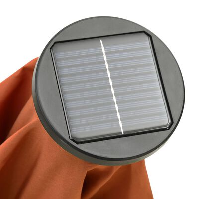 vidaXL Parasol de jardin avec lumières LED terre cuite aluminium