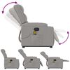 vidaXL Fauteuil inclinable de massage &eacute;lectrique gris nuage tissu