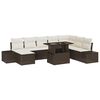 vidaXL Ensemble de canap&eacute; de jardin 9 pc Marron et Cr&egrave;me polyrotin