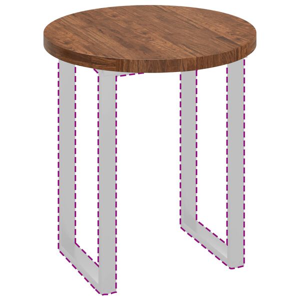 vidaXL Plateau de table Marron Clair &Oslash; 70 x 4 cm Bois de ch&ecirc;ne massif