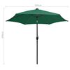 vidaXL Parasol de jardin avec lumières LED et mât en aluminium vert