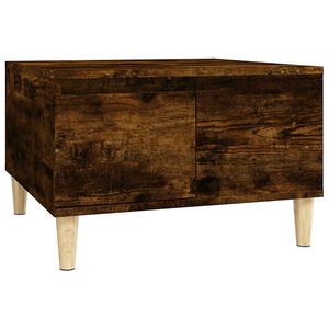 vidaXL Table basse ch&ecirc;ne fum&eacute; 55x55x36,5 cm bois d'ing&eacute;nierie