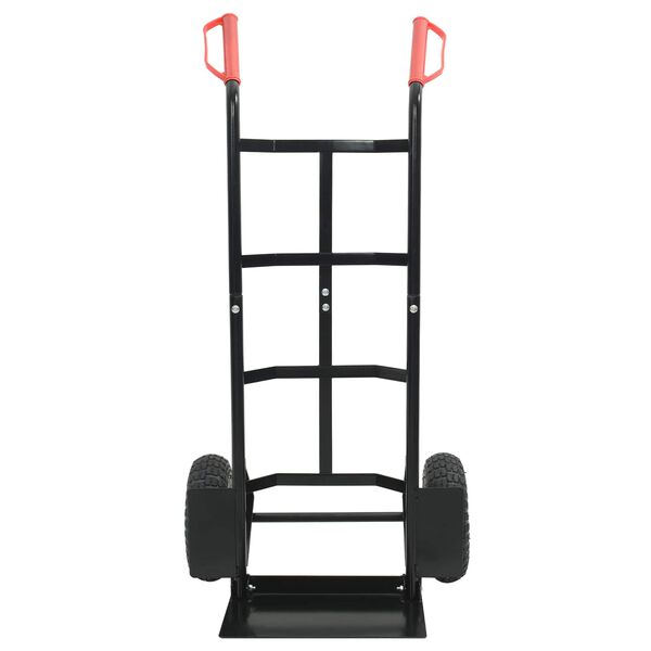 vidaXL Chariot &agrave; main Noir et Rouge 57 x 46 x 113 cm Acier
