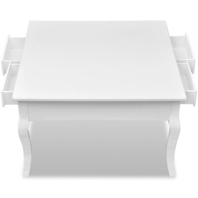 vidaXL Table basse avec 4 tiroirs Blanc