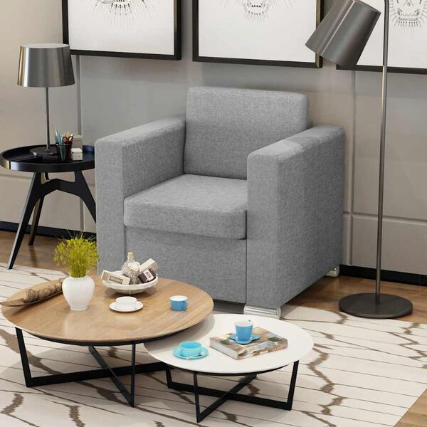 vidaXL Fauteuil gris foncé tissu