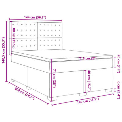 vidaXL Sommier à lattes de lit avec matelas Rose 140x200 cm Velours