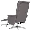 vidaXL Fauteuil inclinable avec repose-pied gris similicuir
