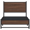 vidaXL Cadre de lit en m&eacute;tal sans matelas ch&ecirc;ne marron 90x190 cm