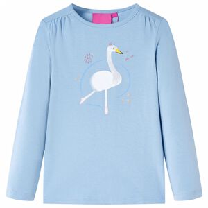 vidaXL T-shirt enfants &agrave; manches longues bleu clair 140