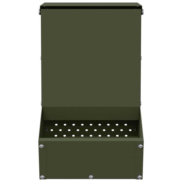 vidaXL Distributeur pour lapins Vert olive 17,5 x 26 x 28,5 cm