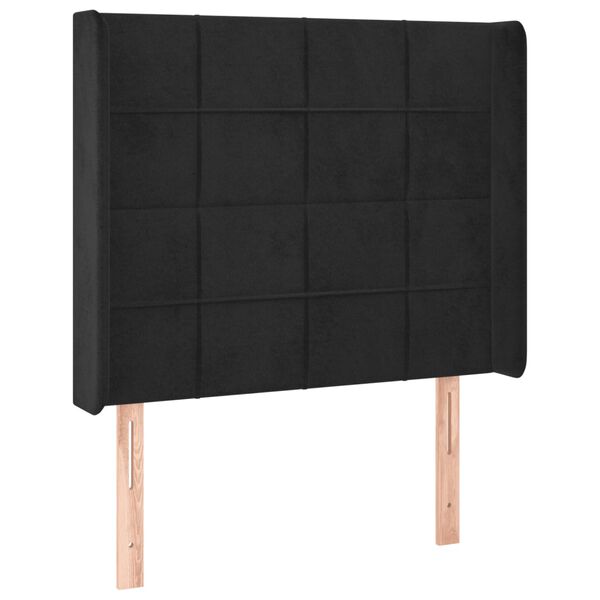 vidaXL T&ecirc;te de lit &agrave; LED Noir 103x16x118/128 cm Velours