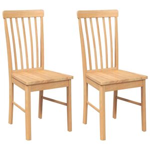 vidaXL Chaises &agrave; manger 2 pcs bois massif caoutchouc