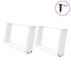 vidaXL Pieds de table basse en U 2 pi&egrave;ces Blanc 60 x (30-31) cm Acier