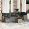 vidaXL Salon de jardin 8 pcs avec coussins gris r&eacute;sine tress&eacute;e