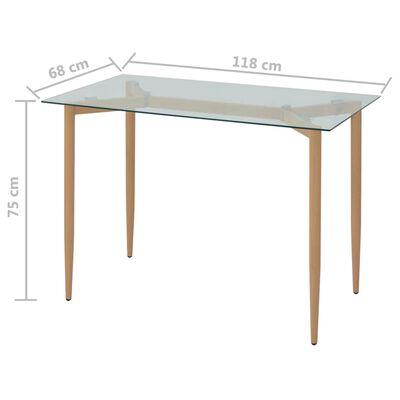 vidaXL Table de salle à manger 118 x 68 x 75 cm
